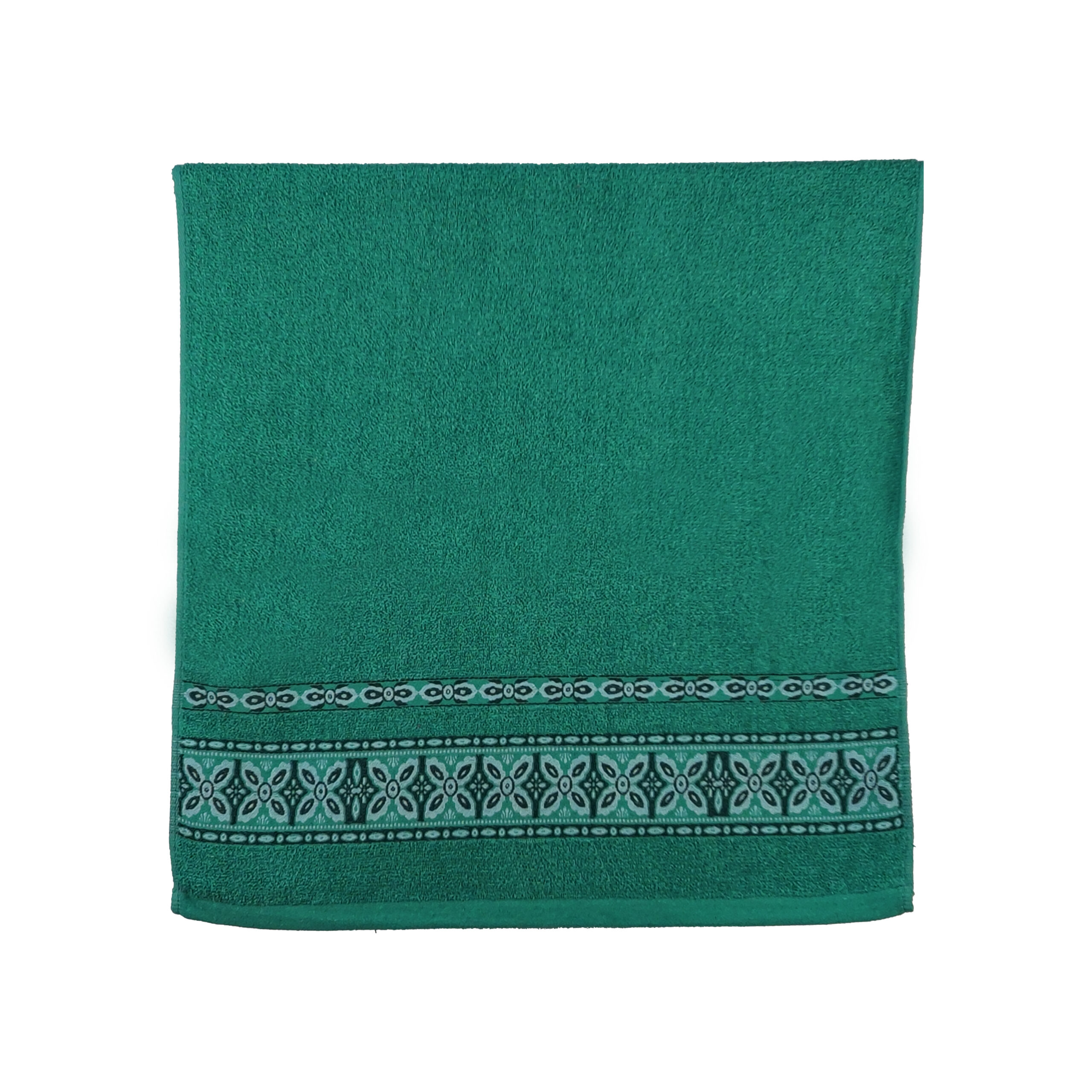 Vintage Geometric Jacquard Border Solid Cotton Bath Towel#5038