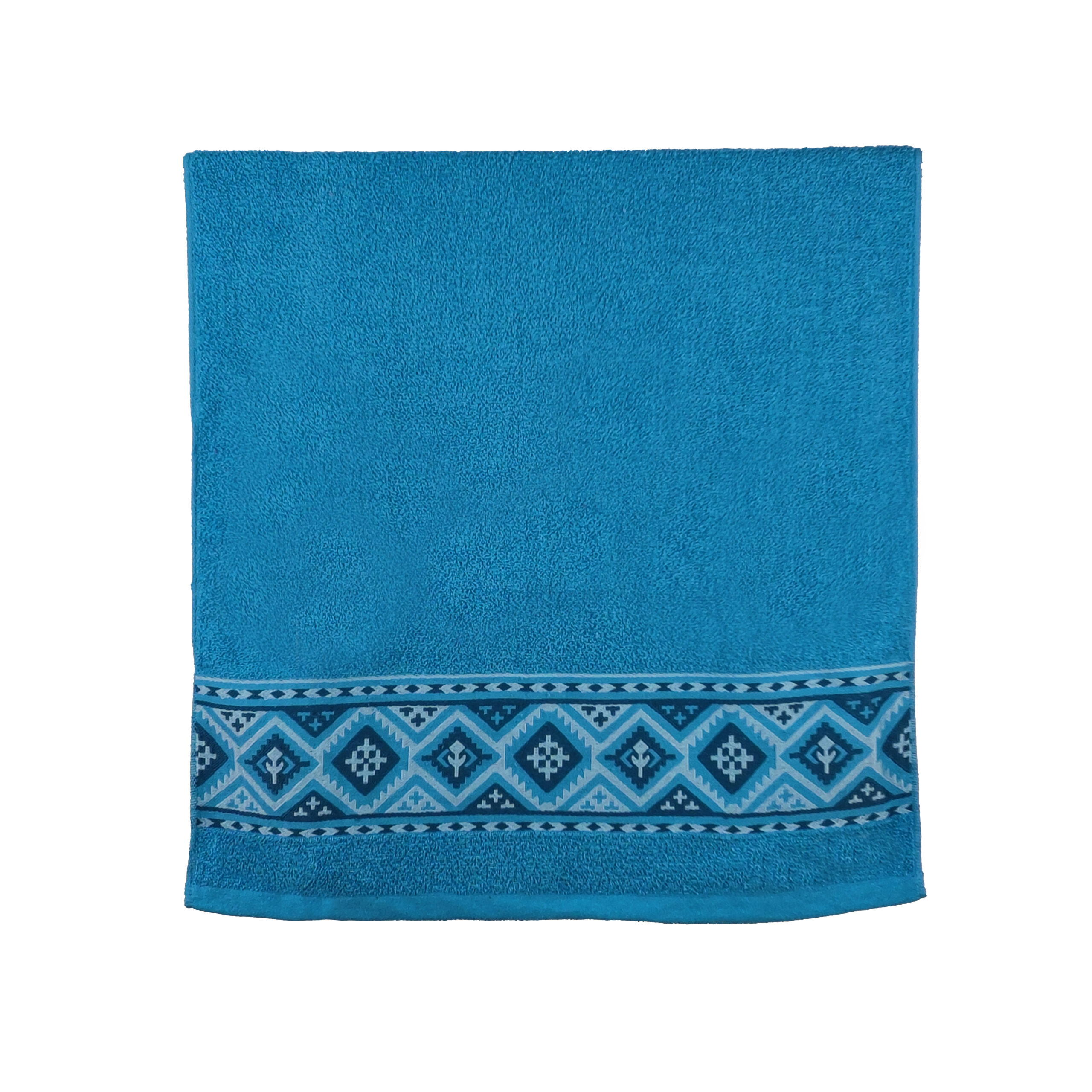 Vintage Geometric Jacquard Border Solid Cotton Bath Towel#5043
