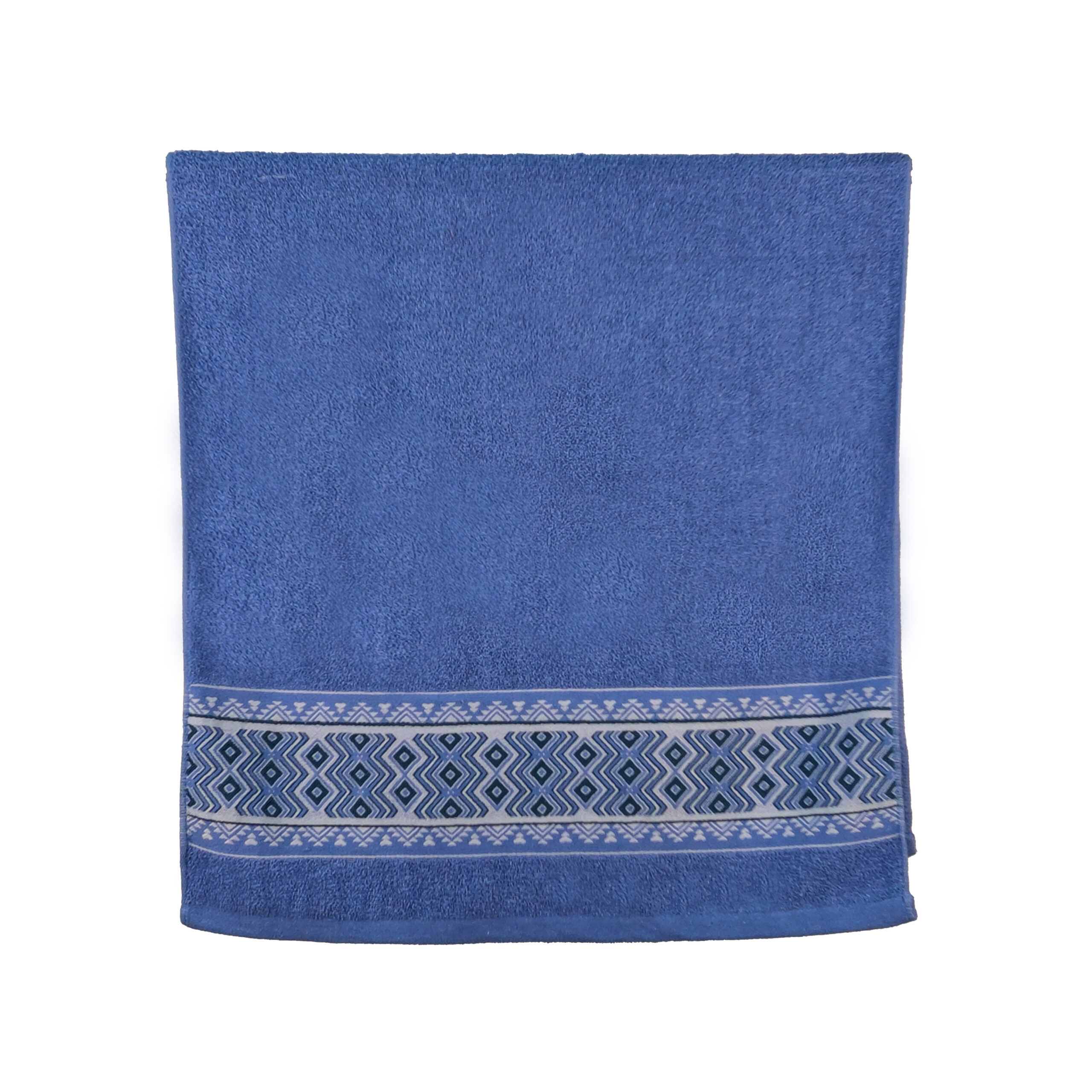 Vintage Geometric Jacquard Border Solid Cotton Bath Towel#5044