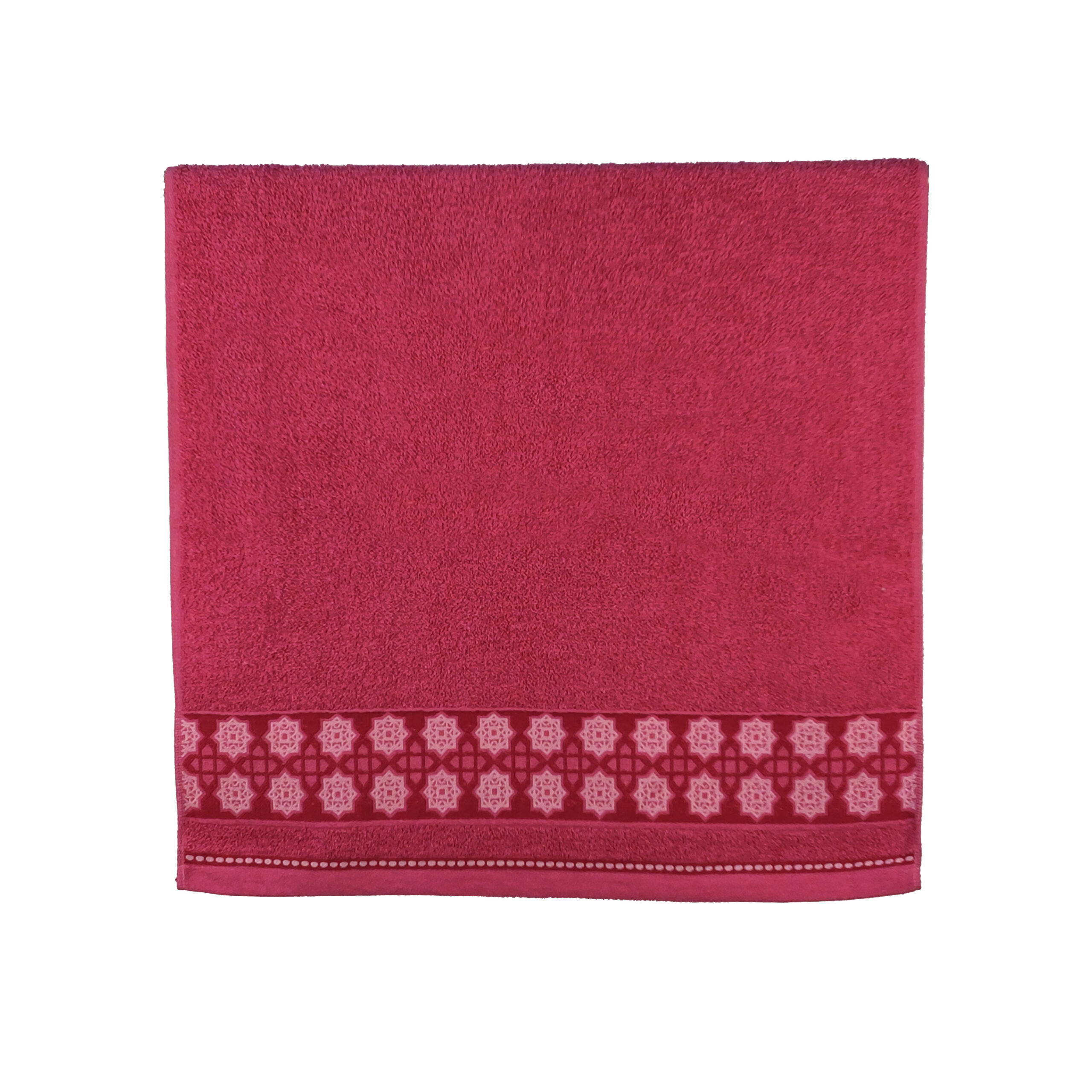 Vintage Geometric Jacquard Border Solid Cotton Bath Towel#5046