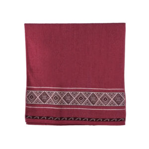 Vintage Geometric Jacquard Rhombus Border Solid Cotton Bath Towel#5051