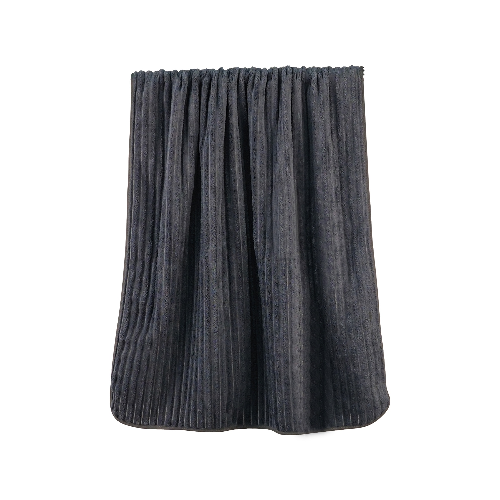 Solid Jacquard Wide Ribbed Coral Fleece Bath Towel#1011
