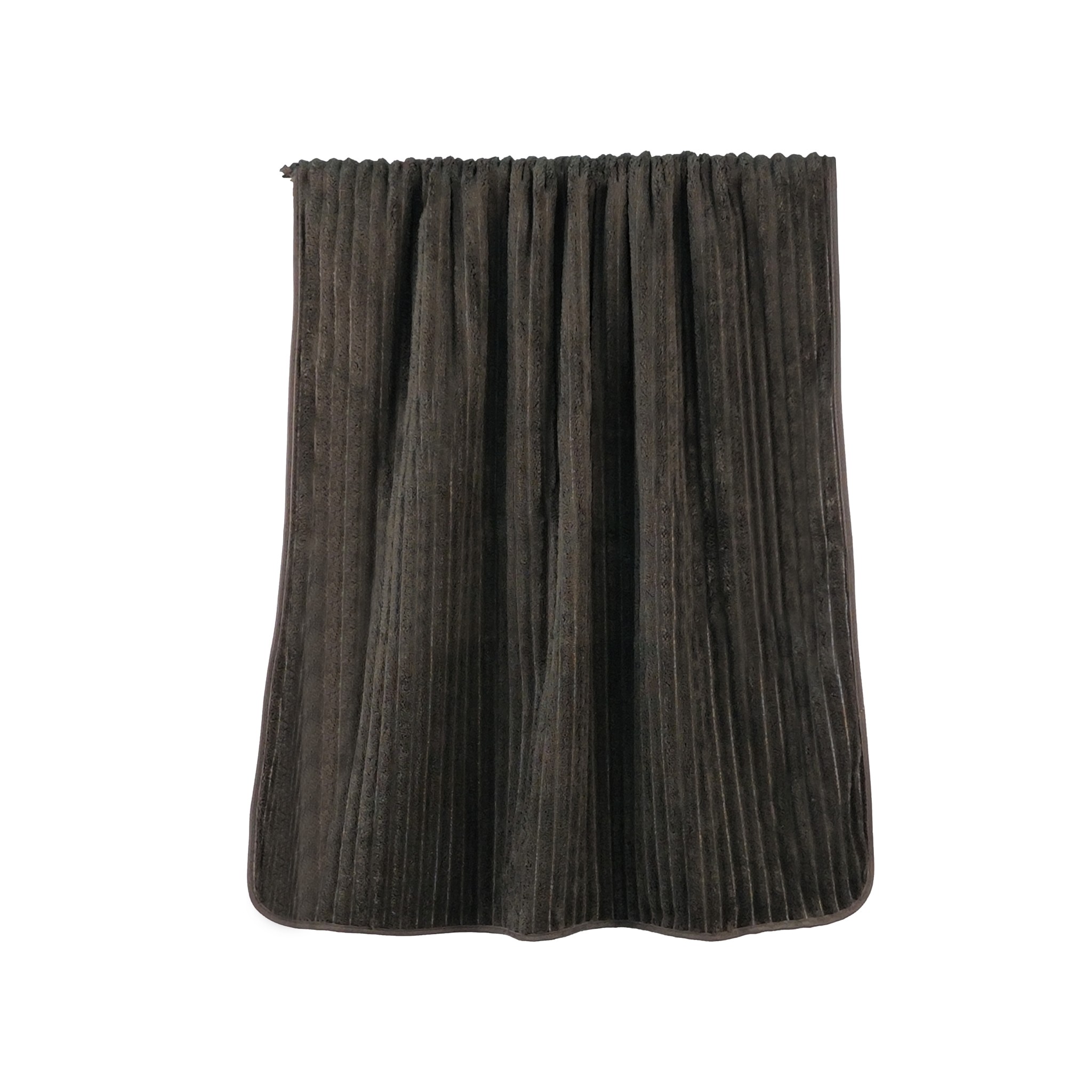 Solid Jacquard Wide Ribbed Coral Fleece Bath Towel#1009